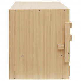 Cuibar găini cu 3 compartimente, 72x33x38 cm, lemn masiv pin - Img 6