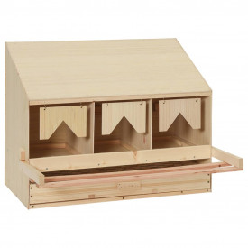 Cuibar găini cu 3 compartimente, 72x33x54 cm, lemn masiv pin