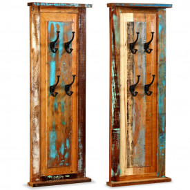 Cuier, 2 buc, lemn masiv reciclat, 38x100 cm - Img 3