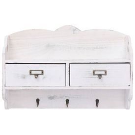 Cuier de perete, alb, 50 x 10 x 34 cm, lemn - Img 2