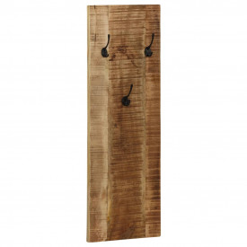 Cuier haine de perete, 2 buc., lemn masiv de mango 36x110x3 cm - Img 11
