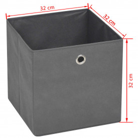 Cutii de depozitare, 4 buc, material nețesut, 32x32x32 cm, Gri - Img 7