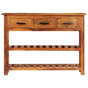 Dulap cu 3 sertare, 110x30x80 cm, lemn masiv, acacia - Img 2