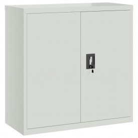 Dulap de birou cu 2 uși, 90 cm, gri, metal - Img 2