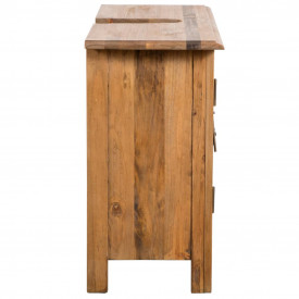 Dulap de chiuvetă baie, Lemn masiv de pin reciclat 70x32x63 cm - Img 6
