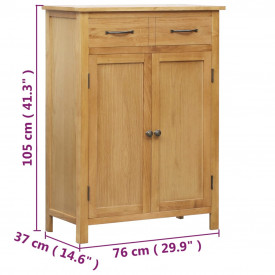 Dulap de pantofi, 76 x 37 x 105 cm, lemn masiv de stejar - Img 8