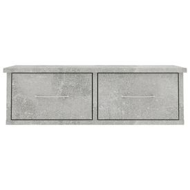 Dulap de perete cu sertare, gri beton, 60x26x18,5 cm, PAL - Img 3