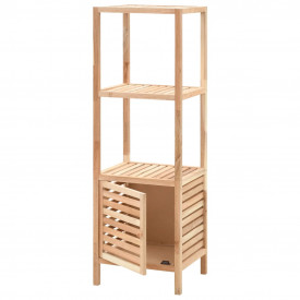 Dulap depozitare baie, 39,5x35,5x123 cm, lemn de nuc masiv - Img 2