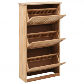 Dulap depozitare pantofi, 55 x 20 x 104 cm, lemn masiv de nuc - Img 2
