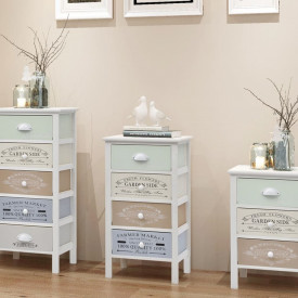 Dulap în stil franțuzesc shabby chic, 4 sertare, lemn