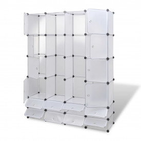 Dulap modular cu 18 compartimente alb 37 x 146 x 180,5 cm - Img 3
