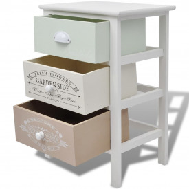 Dulap shabby chic franțuzesc din lemn cu 3 sertare - Img 4
