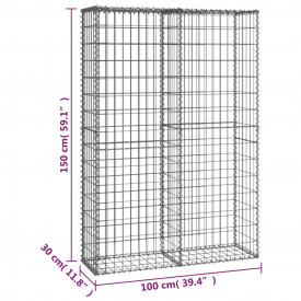 Gabion cu capace din sârmă galvanizată 150 x 100 x 30 cm - Img 7