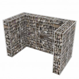 Gabion dublu înconjurător pubelă, oțel, 180 x 100 x 120 cm - Img 3