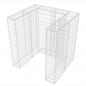 Gabion single înconjurător pubelă, oțel, 110 x 100 x 120 cm - Img 6