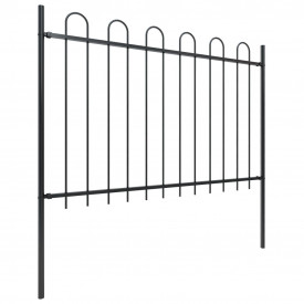 Gard de grădină cu vârf curbat, negru, 11,9 x 1,2 m, oțel - Img 2