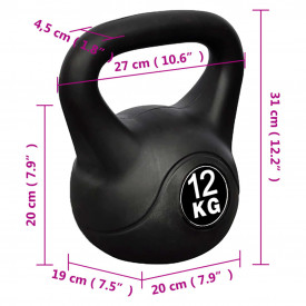 Greutate tip bilă cu mâner Kettlebell 12 kg - Img 4