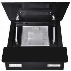 Hotă Sticlă Securizată cu Ecran 600 mm Negru - Img 4