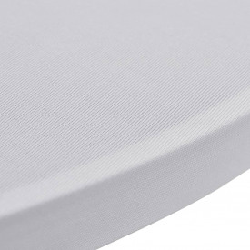 Husă de masă cu picior Ø70 cm, 4 buc., alb, elastic - Img 5