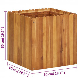 Jardinieră de grădină, 50x50x50 cm, lemn masiv de acacia - Img 5
