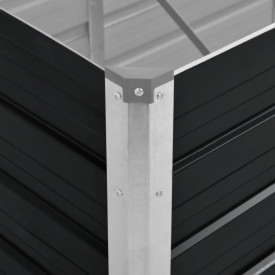 Jardinieră de grădină, antracit, 160x40x77 cm, oțel galvanizat - Img 6