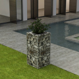 Jardinieră gabion din oțel, 50 x 50 x 100 cm