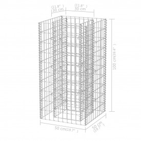Jardinieră gabion din oțel, 50 x 50 x 100 cm - Img 6