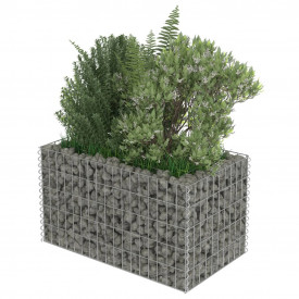 Jardinieră gabion, oțel galvanizat, 90 x 50 x 50 cm - Img 4