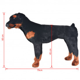 Jucărie de pluș câine rottweiler, negru și maro XXL - Img 5