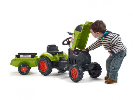 Jucarie tractor pentru copii cu pedale si remorca, Falk, 2041C - Img 3