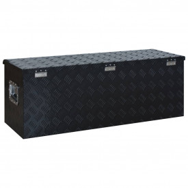 Ladă din aluminiu, negru, 1085 x 370 x 400 mm - Img 5