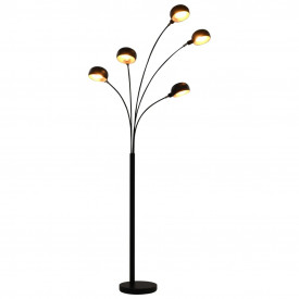 Lampă de podea, negru și auriu, 200 cm, 5 x E14 - Img 1