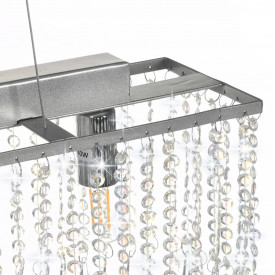 Lustră cu mărgele de cristal, argintiu, 104 cm, E14 - Img 6