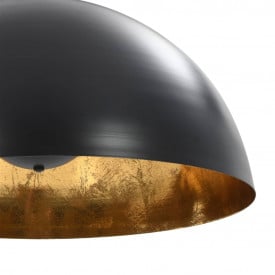 Lustre, 2 buc., negru și auriu, 50 cm, semisferic, E27 - Img 7