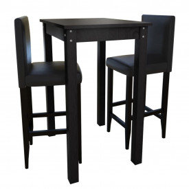 Masă bar cu 2 scaune, negru (240379+240071)