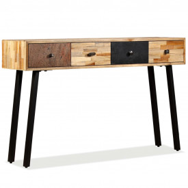 Masă consolă Lemn masiv de tec reciclat 120x30x76 cm - Img 12