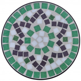 Masă cu blat ceramic, Verde-Alb - Img 3