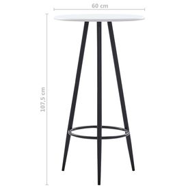 Masă de bar, alb, 60 x 107,5 cm, MDF - Img 3