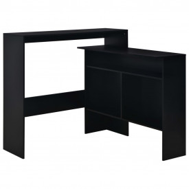 Masă de bar cu 2 blaturi, negru, 130x40x120 cm - Img 2
