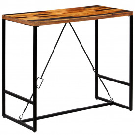 Masă de bar din lemn masiv reciclat, 120 x 60 x 106 cm - Img 12