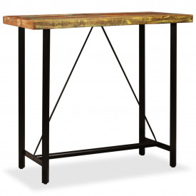 Masa de bar din lemn masiv reciclat, 120 x 60 x 107 cm - Img 10
