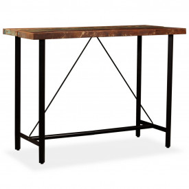 Masă de bar din lemn masiv reciclat, 150 x 70 x 107 cm - Img 11