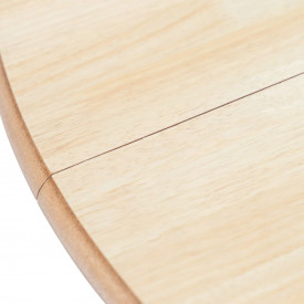 Masă de bucătărie, alb și maro, 106 cm, lemn masiv de hevea - Img 3