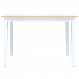 Masă de bucătărie alb și maro 114x71x75 cm lemn masiv de hevea - Img 3