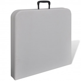 Masă grădină pliabilă HDPE 122 cm Alb - Img 3