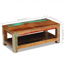 Măsuță de Cafea Lemn Solid Reciclat 90x45x35 cm - Img 8