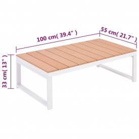 Mobilier de grădină cu canapea de colț, 19 piese, aluminiu WPC - Img 9