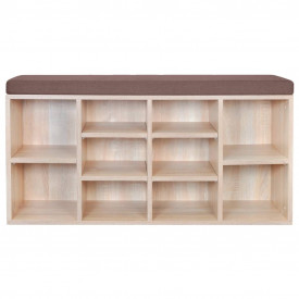 Organizator pantofi tip bancă cu 10 compartimente, culoare stejar - Img 3