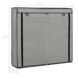 Pantofar cu husă, gri, 115x28x110 cm, material textil - Img 8
