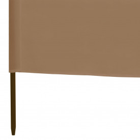 Paravan anti-vânt cu 3 panouri, gri taupe, 400x120 cm, textil - Img 5